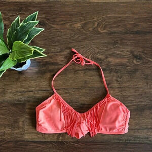 Neon Orange Bikini Top with Fringe | Fringe | Neon Bikini | Bright | Swim